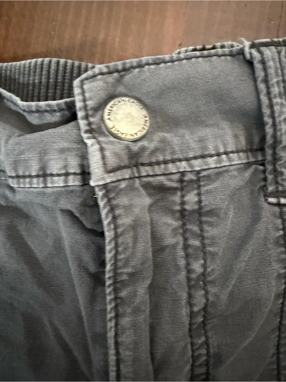 American Eagle Outfitters Casual Drawstring Shorts — Charcoal and Light Taupe